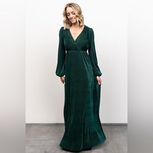 Baltic Born Venus Pleated Maxi Dress size XL - Forest Green